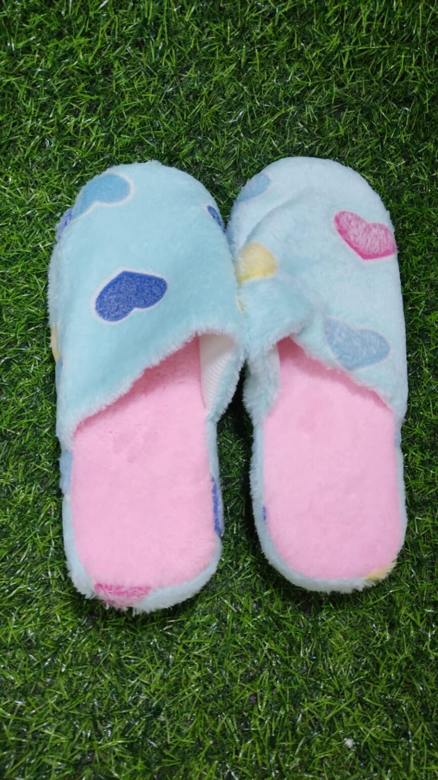 Pantufla Peluche Corazones Almacén Rojo Vivo