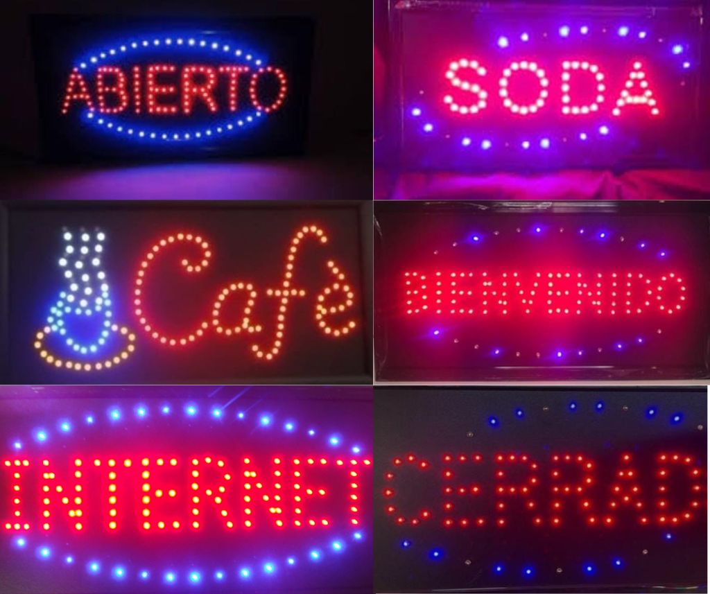 Letreros LED Almacén Rojo Vivo