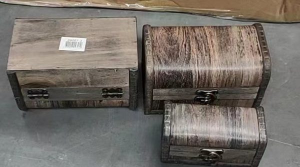Baúl de Madera Cuadrado Curvo Grande sin Agarradera