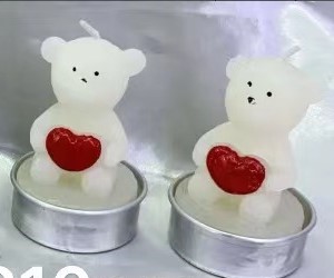 Candela Forma de Oso con Corazón