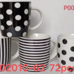 Jarra de Ceramica Puntos-Rayas Blanco y Negro