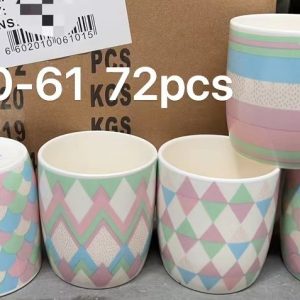 Jarra Ceramica Diseños Geométricos Colores Pastel
