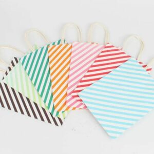 Bolsa Regalo Papel Rayas Cruzadas 