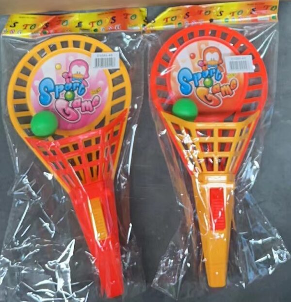 Juguete Pistola Cono con Raqueta Atrapa Bola