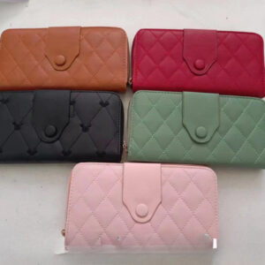 Billetera de Mujer Grande Bordado Rombos con Faja