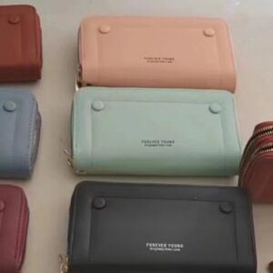 Billetera de Mujer Grande Doble Zipper 2 Botones