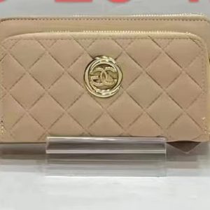 Billetera de Mujer Grande Triple Zipper Bordado Rombos