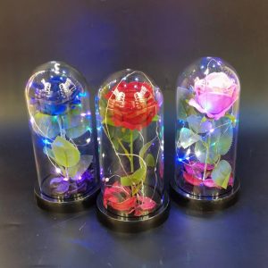 Lampara Rosa Con Petalos