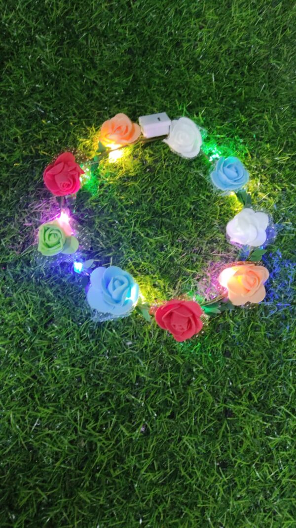 Corona Flores Con Luz Hojas