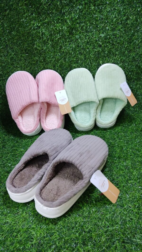 Pantufla Peluche Rayas