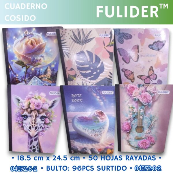 Cuaderno Cosido Estampado Fulider 50H