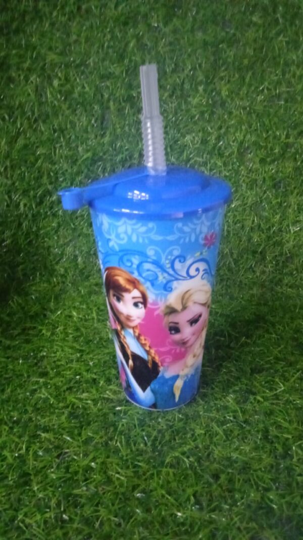 Vaso Con Pajilla Flexible De Personajes - Imagen 3