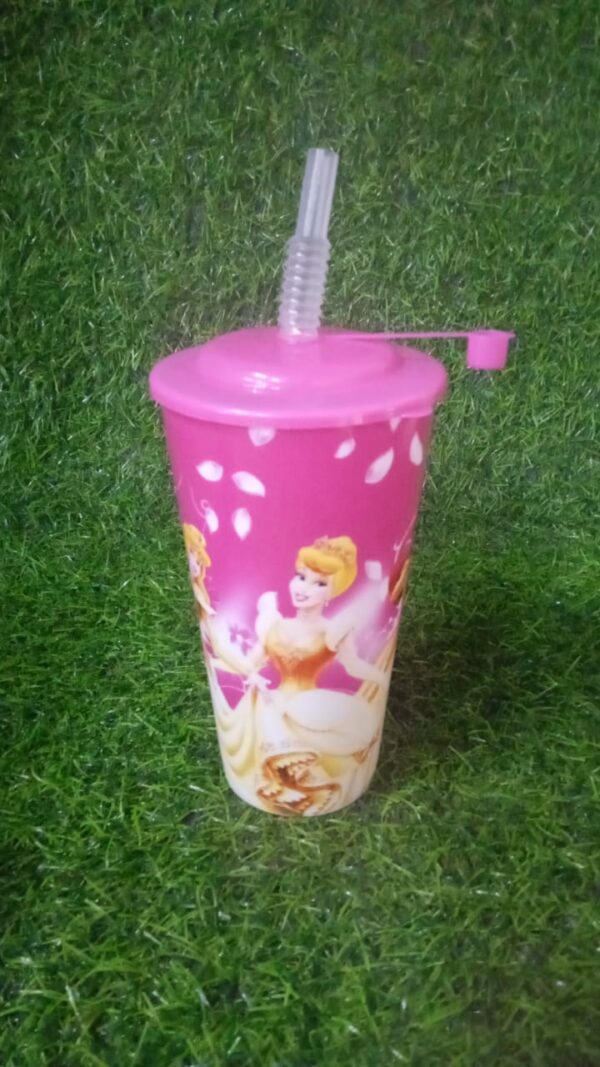 Vaso Con Pajilla Flexible De Personajes - Imagen 2