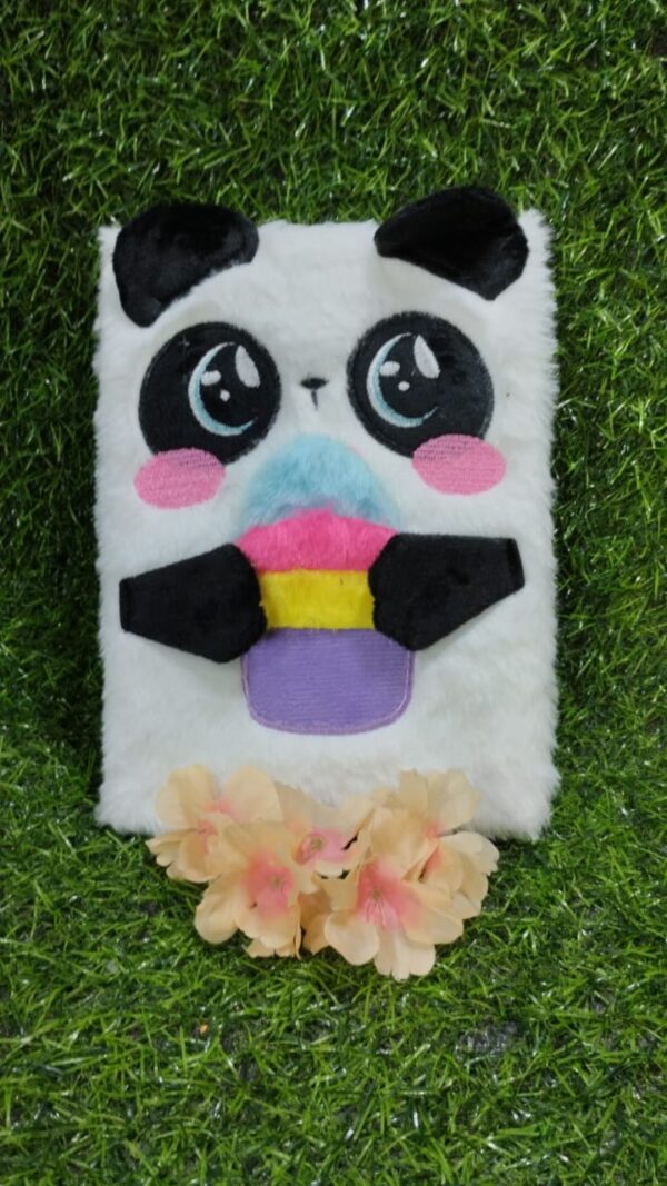 Libreta De Peluche Panda Con Helado