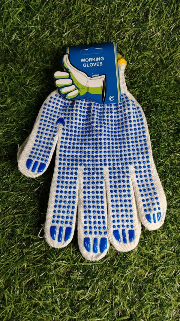 Guantes Blancos Con Antideslizantes Azules