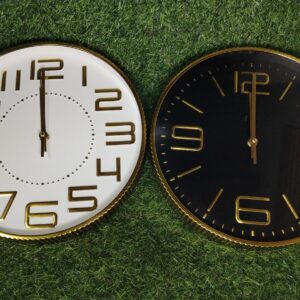 Reloj Redondo Con Borde Dorado