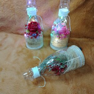 Lampara Rosa Con Ramas En Frasco