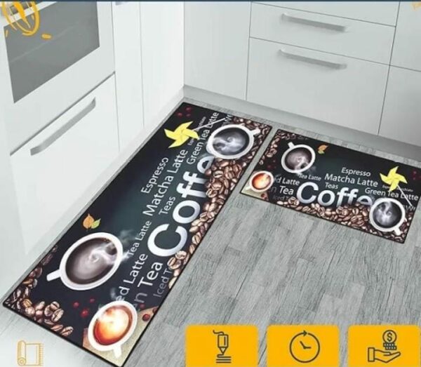 Set Alfombra Grande Y Pequeña Estampada