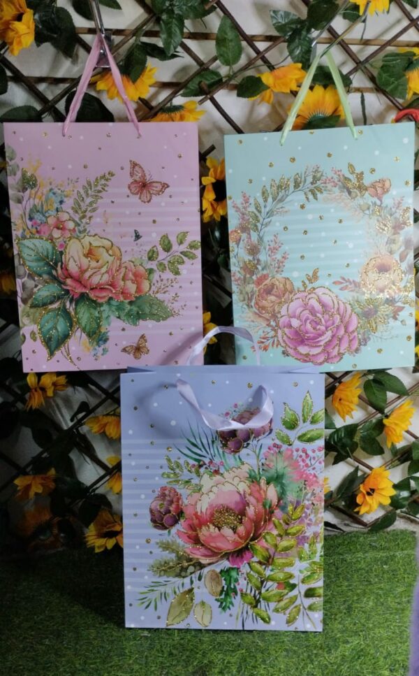 Bolsa De Regalo Con Escarcha Flores 