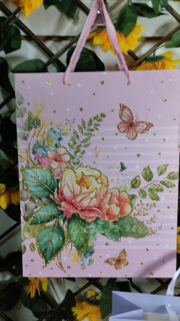 Bolsa De Regalo Con Escarcha Flores  - Imagen 2