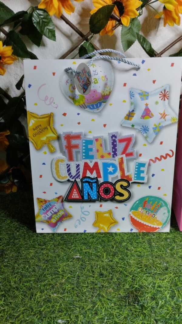 Bolsa De Regalo Con Relieve Feliz Cumpleaños - Imagen 4