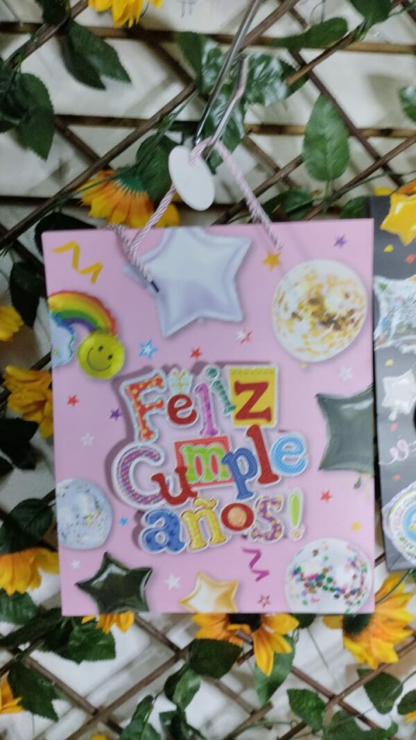Bolsa De Regalo Con Relieve Feliz Cumpleaños - Imagen 2