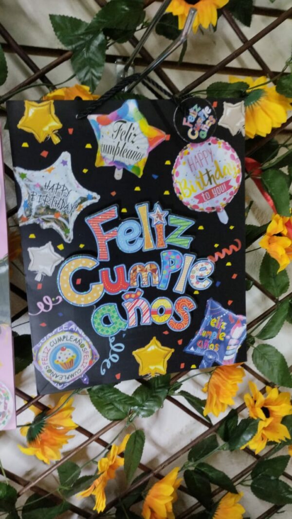 Bolsa De Regalo Con Relieve Feliz Cumpleaños - Imagen 3