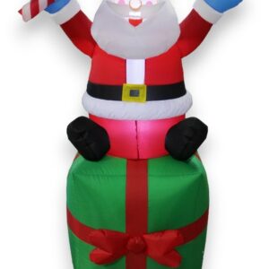 Nav Inflable Santa Sentado En Regalo