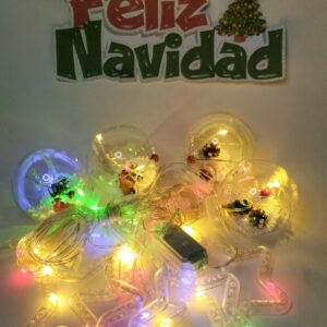 Nav Luces De Cadena Estrella Y Esferas Rellenas