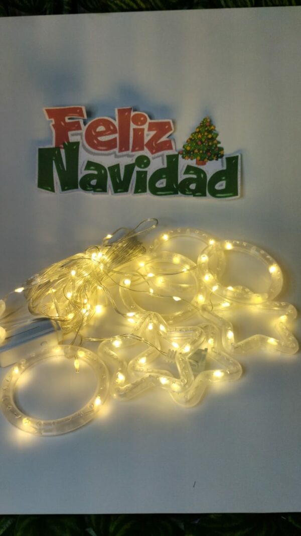 Nav Luces De Cadena Con Figuras Circulos Y Estrellas - Imagen 2