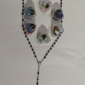 Collar Rosario Unicolor En Caja Forma De Corazón