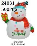 Nav Globo Metalico Muñeco De Nieve