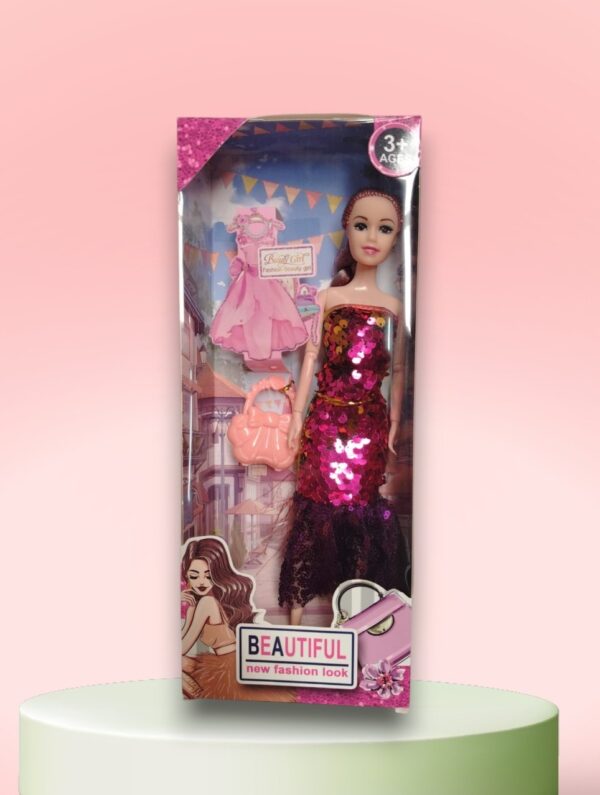 Muñeca En Caja Vestido De Gala Lentejuelas