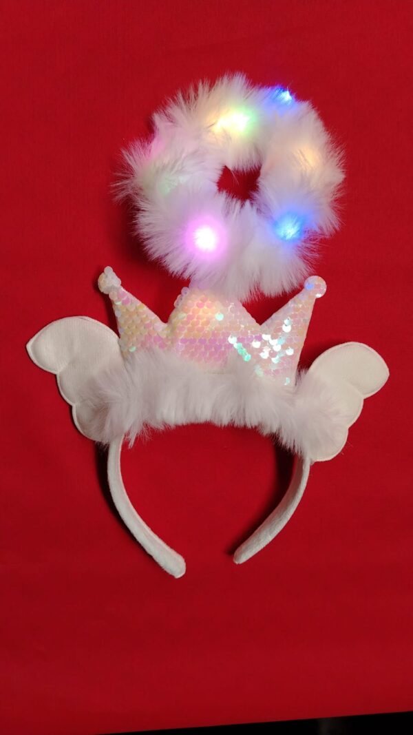 Diadema Con Corona De Angel Y Luz