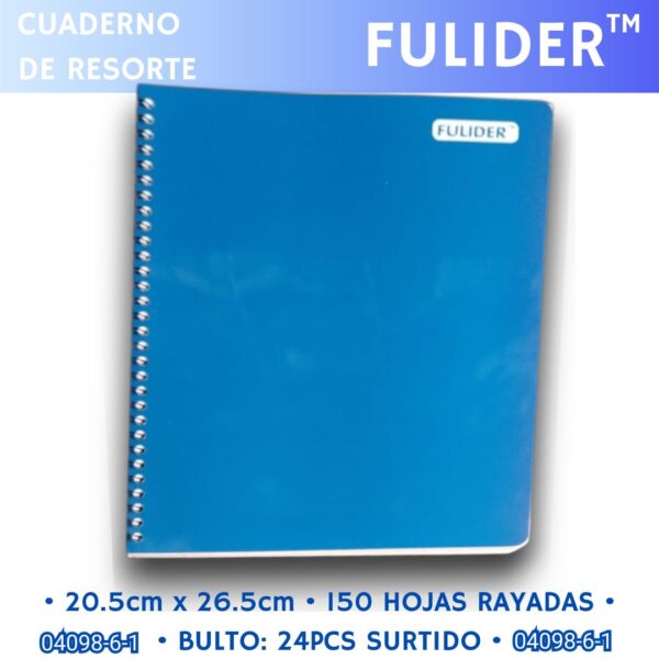 Cuaderno De Resortes Fulider Unicolor - Imagen 4