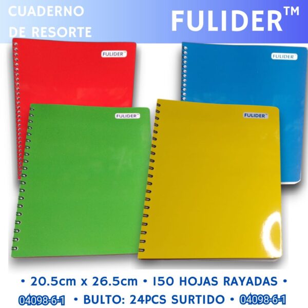 Cuaderno De Resortes Fulider Unicolor
