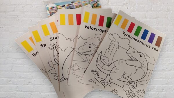 Laminas Para Pintar Con Acuarelas Dinosaurios  - Imagen 3