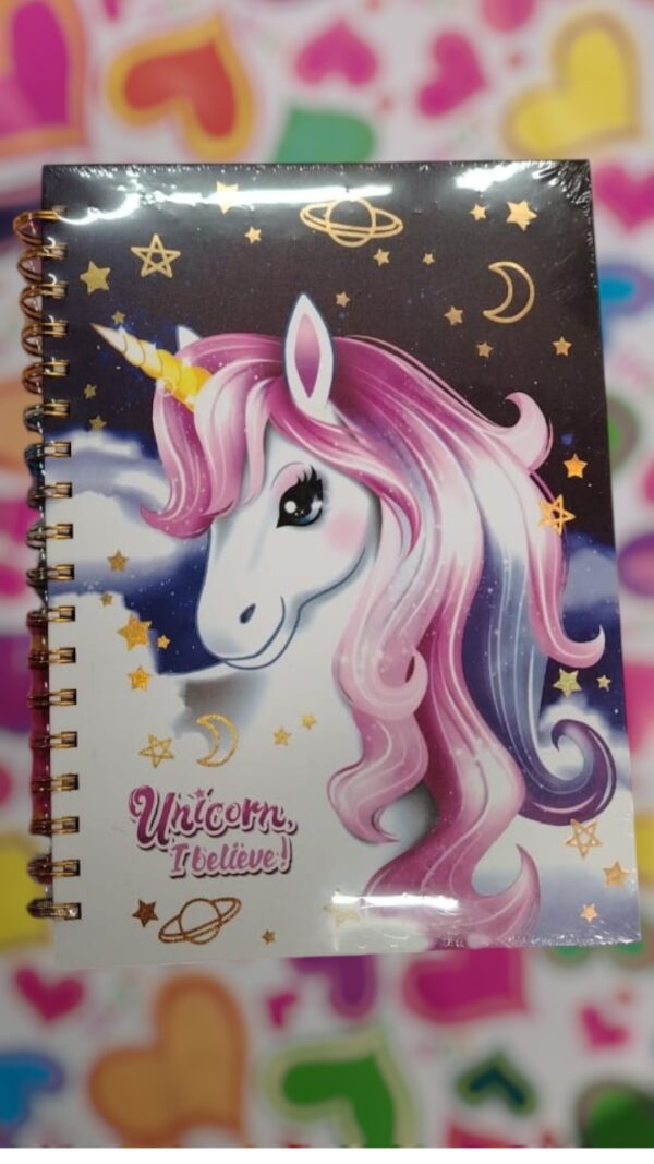 Libreta Unicornio Resortes Pasta Dura 