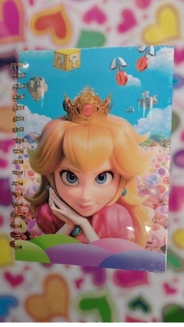 Libreta Princesa Peach Resortes Pasta Dura  - Imagen 6