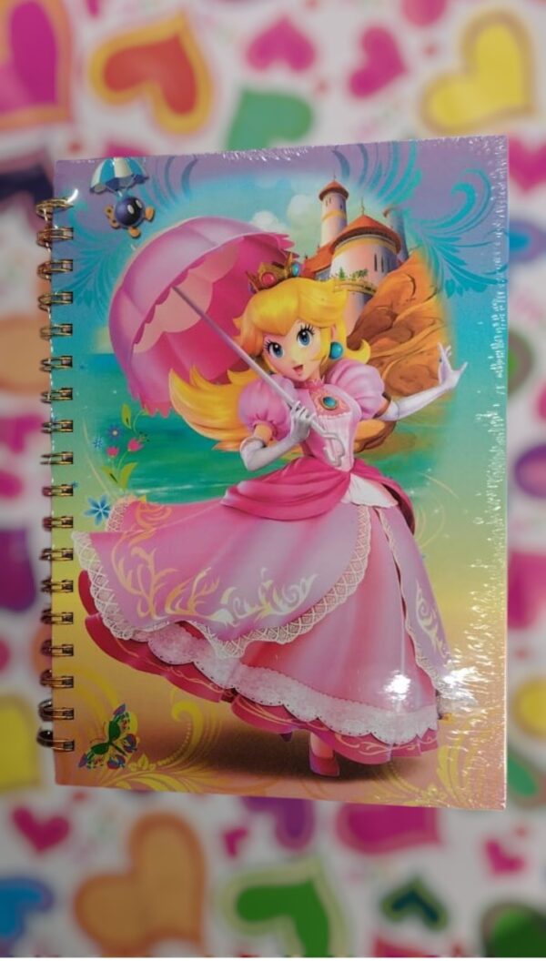 Libreta Princesa Peach Resortes Pasta Dura  - Imagen 5