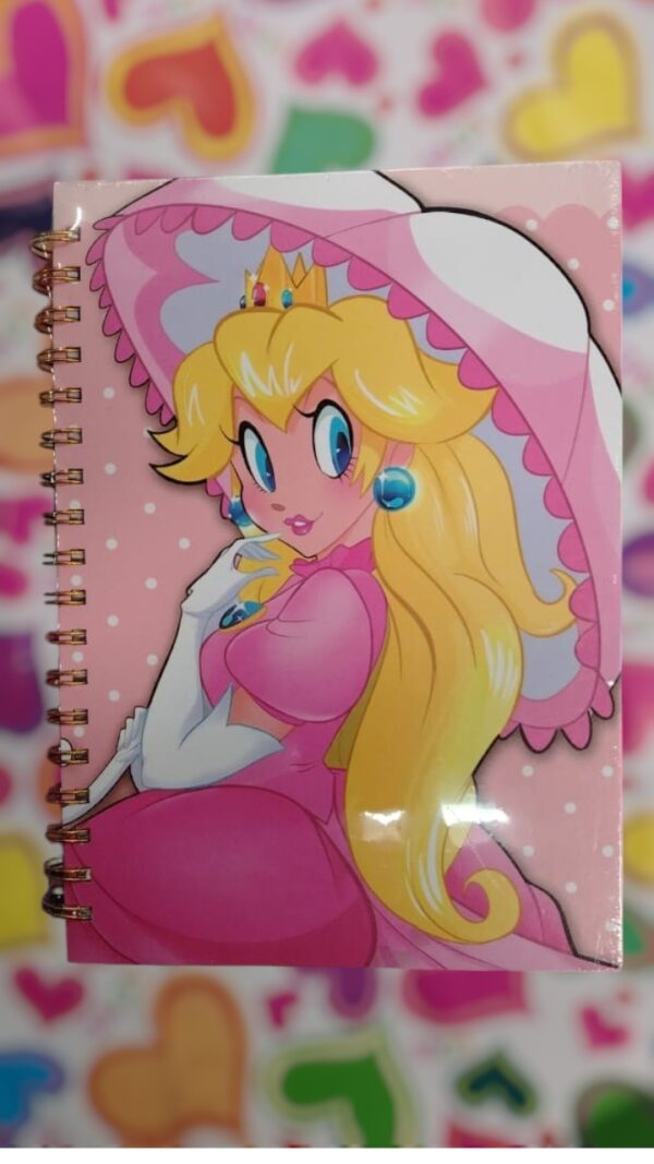 Libreta Princesa Peach Resortes Pasta Dura  - Imagen 4