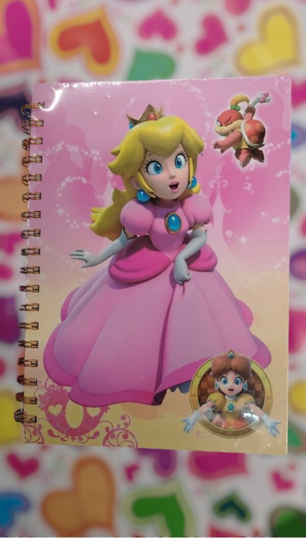 Libreta Princesa Peach Resortes Pasta Dura 