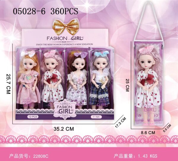 Muñeca En Caja Fashion Girl Con Vestido