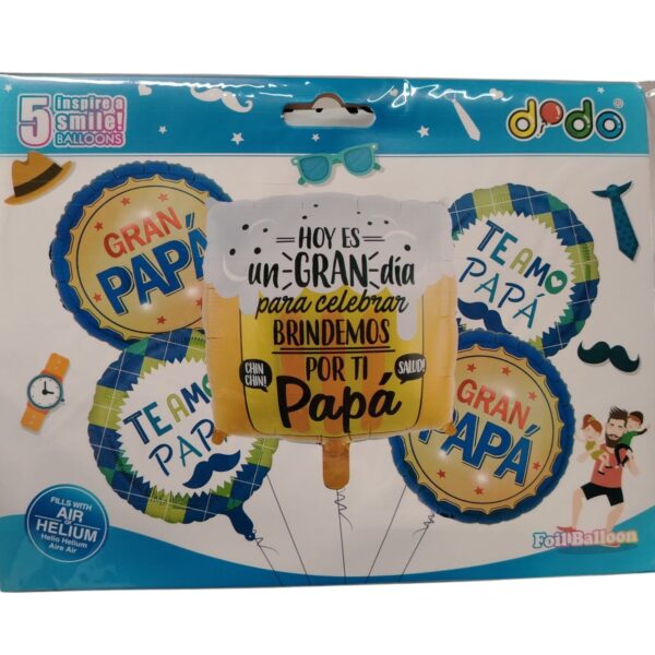 Set Globo Metalico Papa - Imagen 3