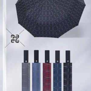 Sombrilla Automática Unicolor Con Diseño De Rayas Y Flores