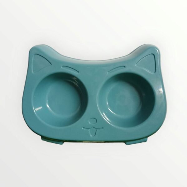 Taza Para Mascota Doble Unicolor Cara De Gato - Imagen 4