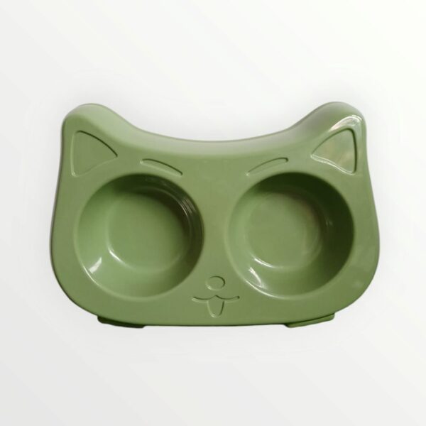 Taza Para Mascota Doble Unicolor Cara De Gato - Imagen 3